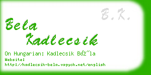 bela kadlecsik business card